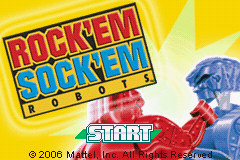 Rock 'Em Sock 'Em Robots title screen for GameBoy Advance